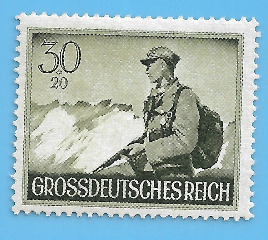 Germany Third Reich 1944 Mountain Sniper Soldier 30+20 stamp WW2 ERA Mi# 885 - Image 1 of 1
