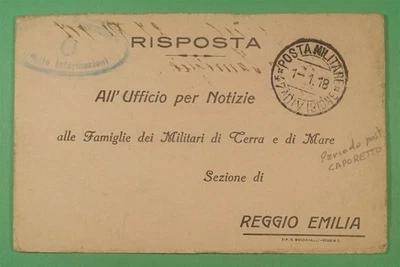 DR WHO 1918 ITALIA POSTA MILITARE 47 DIV POSTAL GRATUITA PRIMERA GUERRA MUNDIAL REGISTRADA? R12249 Foto 1 de 2