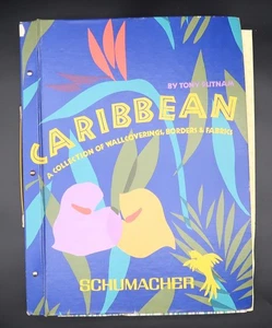 Vtg Carribean Wallpaper Sample Salesman Store Book Tony Putnam 80's Schumacher - Picture 1 of 24