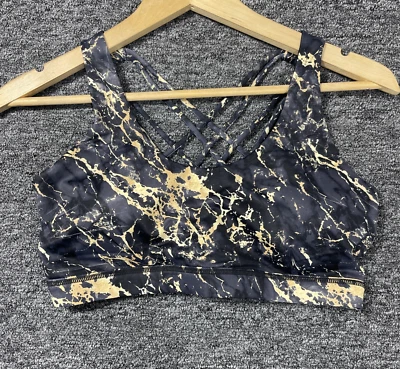 Constantly Varied Gear Sports Bra Womens XL Black Gold Marble Butterfly CVG Loud - Image 1 of 4