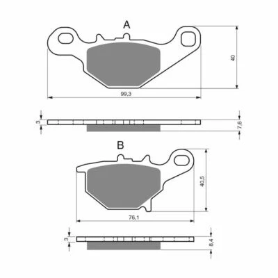 Rear Sintered Brake Pads Fit SUZUKI RM85 2005 2006 2007 2008 2009 2010 2011 - Image 1 of 2