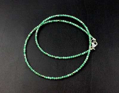 Smeraldo Collana Pietre Preziose Sfaccettato Fein-Geschliffen Grün Collier Circa - Immagine 1 di 4