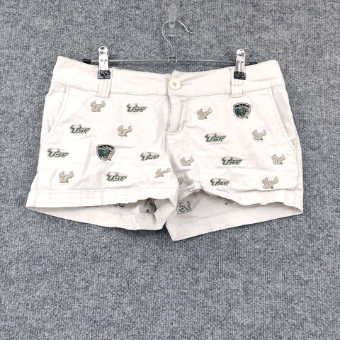 USF South Florida Bulls Shorts Womens 3 Chino Football Beige Flat Front College Cover