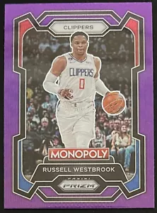 2023-24 Panini Prizm Russell Westbrook Monopoly Purple Wave Prizm LA Clippers - Foto 1 di 2