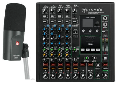 Mackie ONYX8 8-Ch Mixer w/Multi-Track USB/3-Band EQ+Bluetooth+Se Electronics Mic - Image 1 of 4