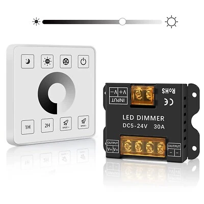 30A RF Wireless Wall-Mounted Touch Panel Dimmer Control Single Color LED Strip - Image 1 of 4