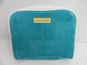 Moroccan Oil Blue White Cosmetic Makeup Travel Zipper Bag 8" - Picture 1 of 2
