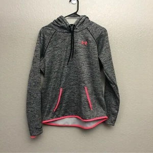 Under Armour Women’s Gray Marl & Pink Loose Fit Fleece Lined Hoodie Medium - Picture 1 of 3