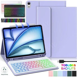 Backlit Keyboard Smart Case Mouse For iPad 7th 8th 9th 10th Gen Air 6 5 4 Pro 11 - Picture 1 of 48