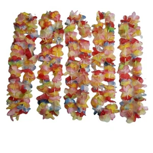 Hawaiian Silk Flower Leis 20 Pack Multicolor Tropical Luau Party Favors Costume - Picture 1 of 6