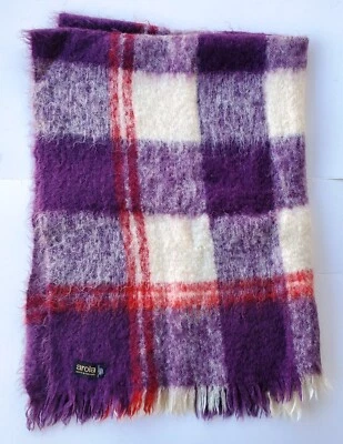 De colección Arola Finlandia 100% Mohair Tiro Púrpura Blanco Rojo - Diseño Pirkko Maki Foto 1 de 4