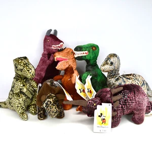 Walt Disney World Dinosaurs Lot of 7 Mini Bean Bag Plush T Rex New with Tags - Picture 1 of 8