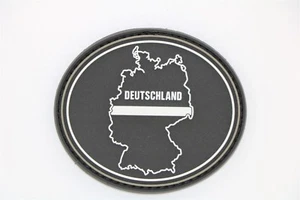 Klettpatch Rubberpatch oval ca. 7x6cm thin white line Deutschland Rettungsdienst - Picture 1 of 4