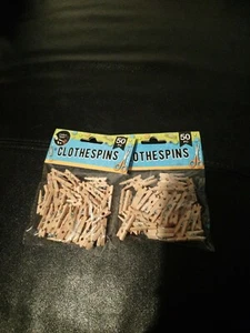 2 PACK (100PC) Mini Clothespins Baby Shower Gender Reveal Projects Art CRAFTS - Picture 1 of 2