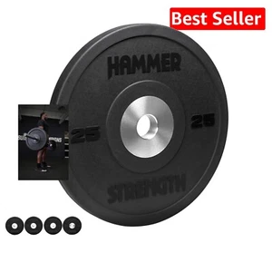 25Lb Black Rubber Bumper Plate with High-Grade Steel Hub for Strength Training - Picture 1 of 4