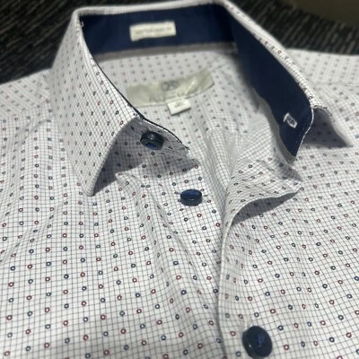 Christian LaCroix Contemporary Fit  Geometric Button Up Dress Shirt Size 14.5 - Image 1 of 4