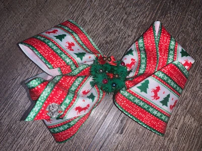 Enfeites de grinalda de árvore verde unicórnios vermelhos cabelo arco Natal JoJo Siwa - Imagem 1 de 3