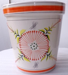 Vaso in ceramica Messicana realizzata e dipinto a mano cm 32x31 arancio - Imagen 1 de 6