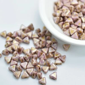Kheops® par Puca® (25 Beads) Opaque Mix Rose Gold Ceramic Look 6mmTriangle - Picture 1 of 3