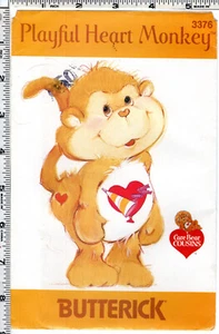 Care Bear Cousins™: Playful Heart Monkey ©1985 Butterick Sewing Pattern # 3376 - Picture 1 of 5