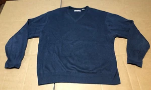ALEX CANNON Herren Langarm V-Ausschnitt Baumwolle Pullover Sweater - Navy Blau - Größe L - Bild 1 von 6