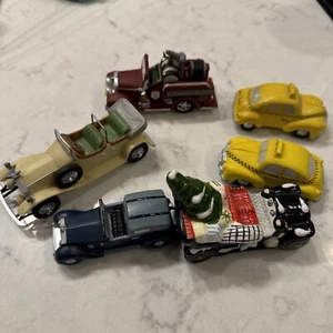 Dept 56 Lot Of 5 Cars Fire Truck Taxi  - Picture 1 of 6