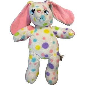 Build A Bear Spotty Dotty Bunny White Rainbow Rabbit Polka Dot Stuffed Plush BAB - Picture 1 of 14
