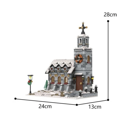 Custom MOC MOC-58208 Little Winter Church Model 1077 Bricks for Winter Village - Image 1 of 4