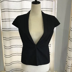 New York&Company Women Size 4 Black Sleeveless Blazer Office Siren Dress Up - Picture 1 of 10