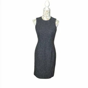 Michael Kors Collection Virgin Wool Dress Sz6 Gray Sheath Sleeveless Knee Length - Picture 1 of 9