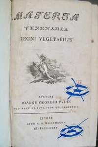 Materia Venenaria Regni Vegetabilis Ioanne Georgio Puihn 1785 RAR Original! - Bild 1 von 2