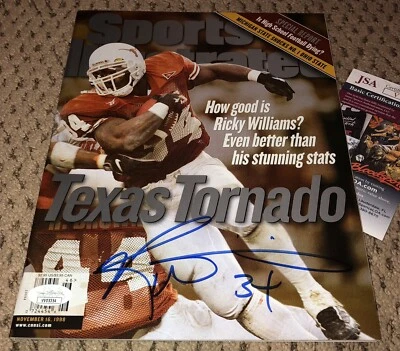 RICKY WILLIAMS SIGNED SPORTS ILLUSTRATED MAGAZINE AUTOGRAPH JSA TEXAS FOOTBALL  - Image 1 of 2