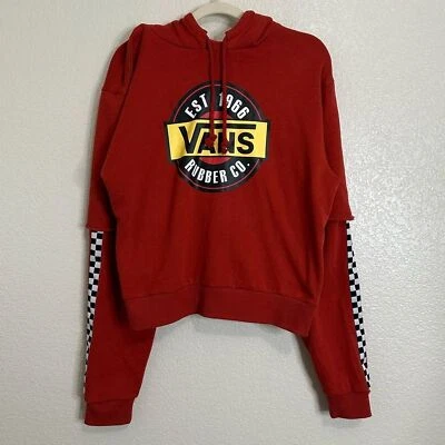 Vans Rubber Co. Red Chromo Twofer Hoodie Women's Sweatshirt, Size XL - Image 1 of 4