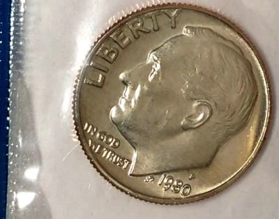 1980-P 10C Roosevelt Dime BU M/S 18cl0501 - Image 1 of 2