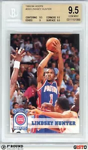 Lindsey Hunter RC BGS 9.5: 1993-94 Hoops Rookie Card Gisto #333 POP 3 - Picture 1 of 4