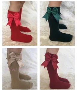 PERFEKTE PRINZESSIN Weihnachten spanische Schleife kniehohe SOCKEN Baby/Mädchen/Rot/Grün - Bild 1 von 6