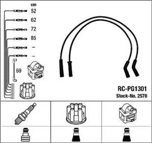 NGK Ignition Cable Kit Black For CITROEN Xm PEUGEOT 605 2.0L 89-99 - Picture 1 of 1