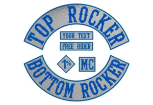 REFLECTIVE SET:Bottom,Top Rocker 2x2Tags, Embroidered Patch, Custom Embroider... - Picture 1 of 1