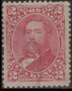 1883-86 US HAWAII Sc#43 2c PURPLE Double Cancel "MAUI" used VF - Picture 1 of 3