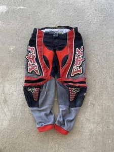 Vintage Fox Racing 360 Pants Mens 36 Red Black Motocross MX Gear Dirt Bike 90s - Picture 1 of 24