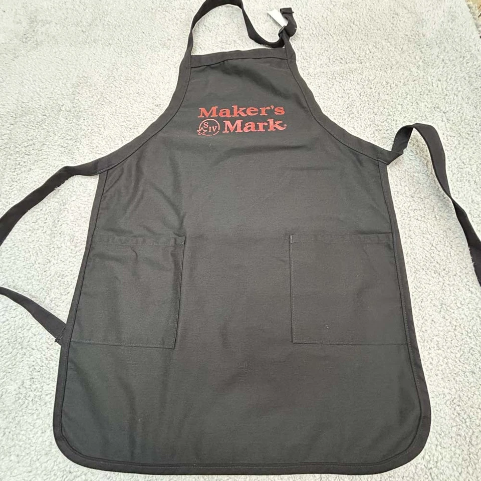 Makers Mark Bourbon Whiskey Apron Mens BBQ GRilling Apron Bartender - Image 1 of 4