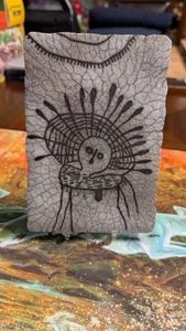 Jamie Burress Glas Kunst Tablett Schale Display Plakette Wandjina Crackled Design - Bild 1 von 5