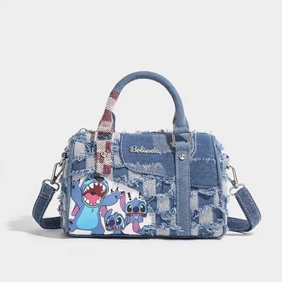 Women Girl Handbag Lilo Stitch Plush Shoulder Bag Crossbody Purse Jean Gift NEW