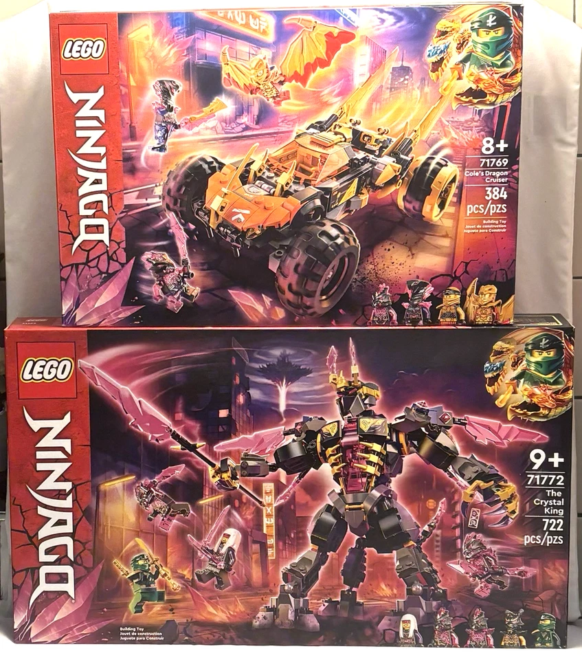 Lego Ninjago 71772 El Rey Cristal y LEGO Ninjago 71769 Cole's Dragon Cruiser Foto 1 de 4