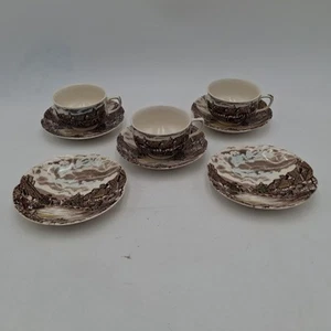 Johnson Brothers Olde English Countryside 3 Flat Cups  & 5 Saucers - Picture 1 of 24