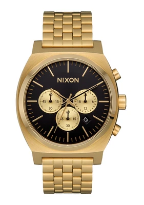 NIXON Time Teller Chrono Gold Black 40mm Watch A972-5333 - Image 1 of 3