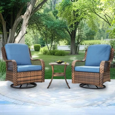 3Pcs Outdoor Furniture Patio Furniture Rattan Furniture Patio Conversation Set - Image 1 of 4