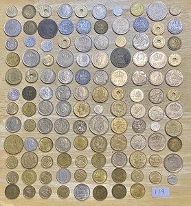 Lot von 119 ausländischen Münzen aus Spanien, zirkuliert, 1+ Pfund! - Bild 1 von 16
