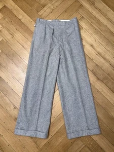 Original 1930’s Mens Silver Grey Flannels Trousers Oxford Bags Sz30 - Picture 1 of 10