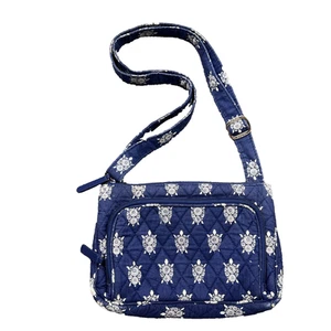 Borsa donna Vera Bradley trapuntata con cerniera blu tartaruga cinturino regolabile DANNEGGIATA - Foto 1 di 18